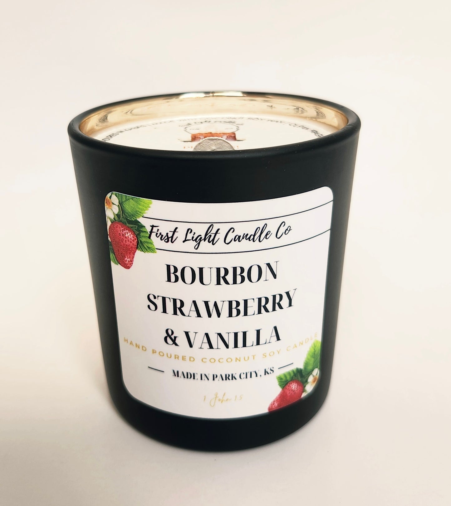 Bourbon Strawberry + Vanilla - 8oz Coconut Soy Candle