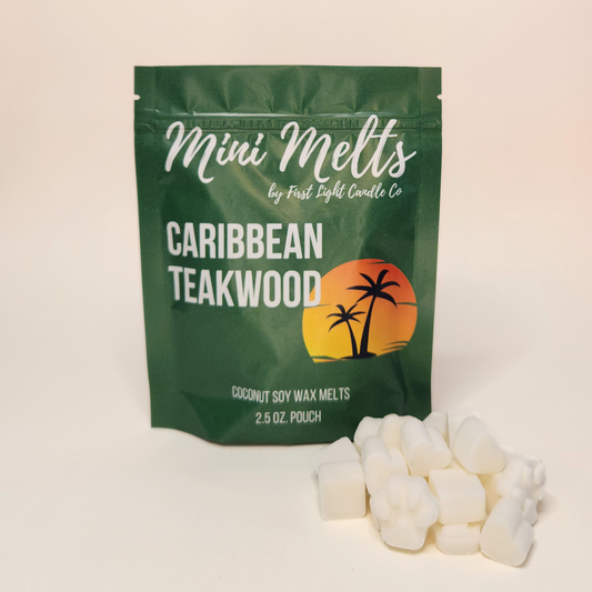 Mini Melts- Caribbean Teakwood 2.5 oz Coconut Soy