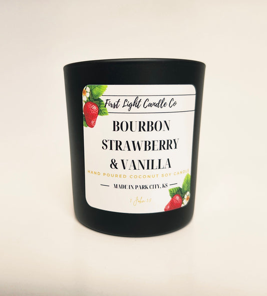 Bourbon Strawberry + Vanilla - 8oz Coconut Soy Candle